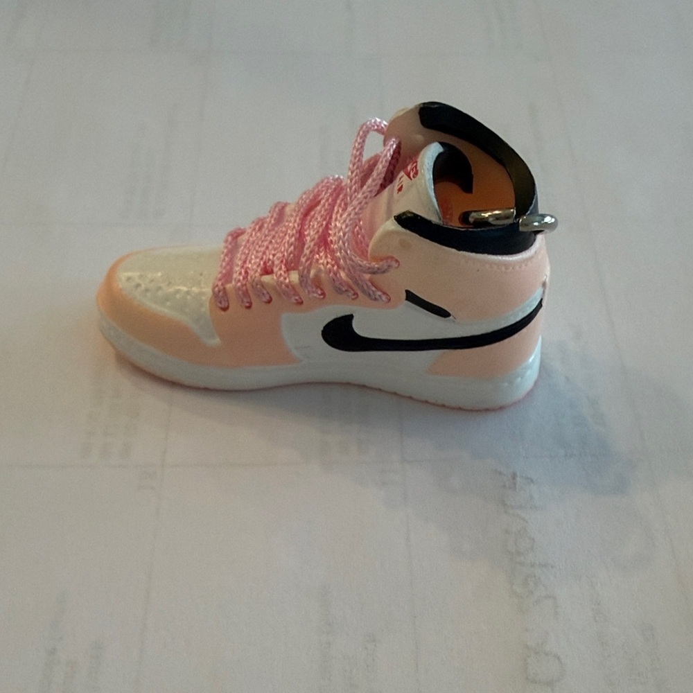 Nike keychain bag charm hightop Pink and White Sneaker